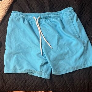 Amazon Essentials light blue bathing suit